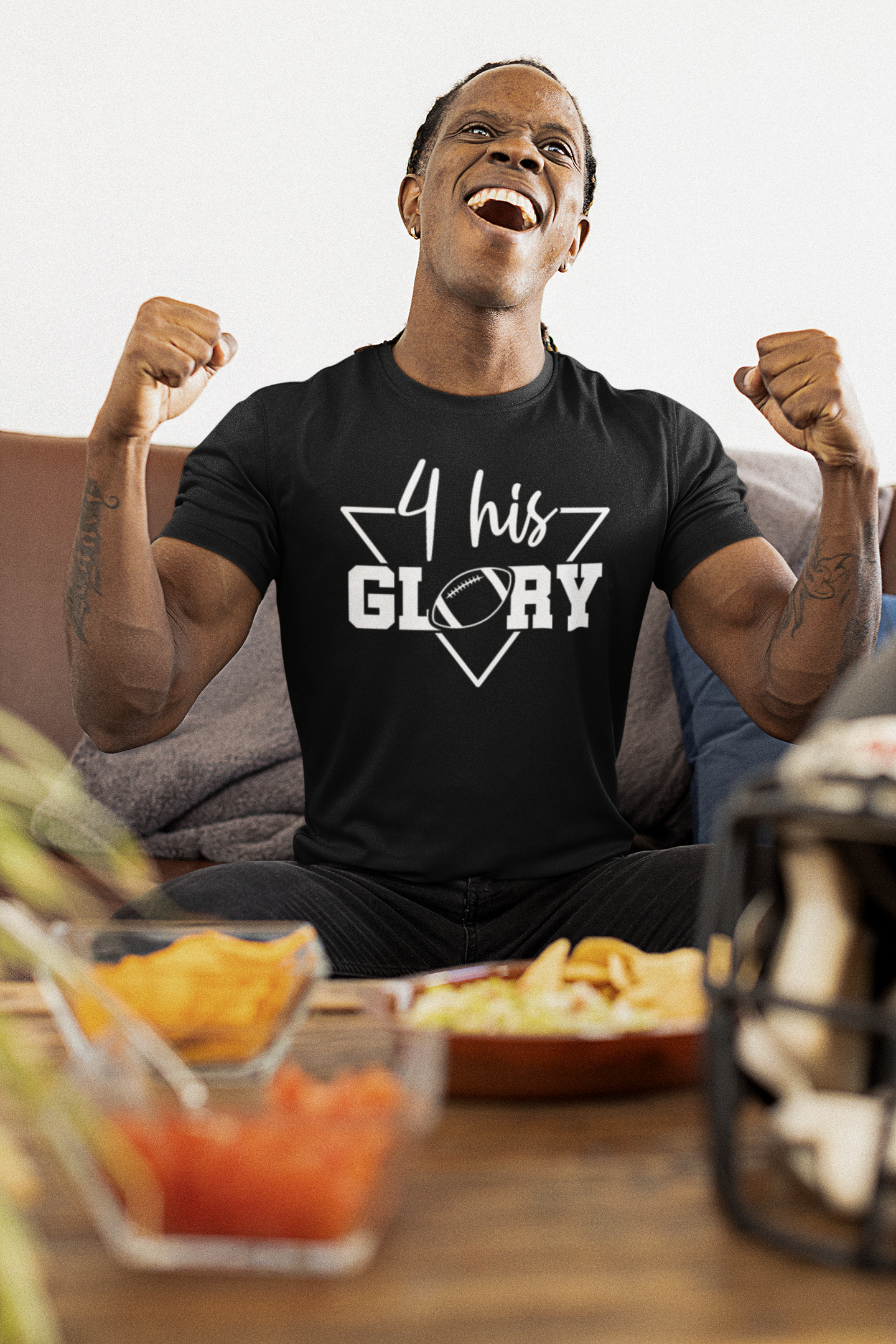 4HG FOOTBALL TEE - BLACK