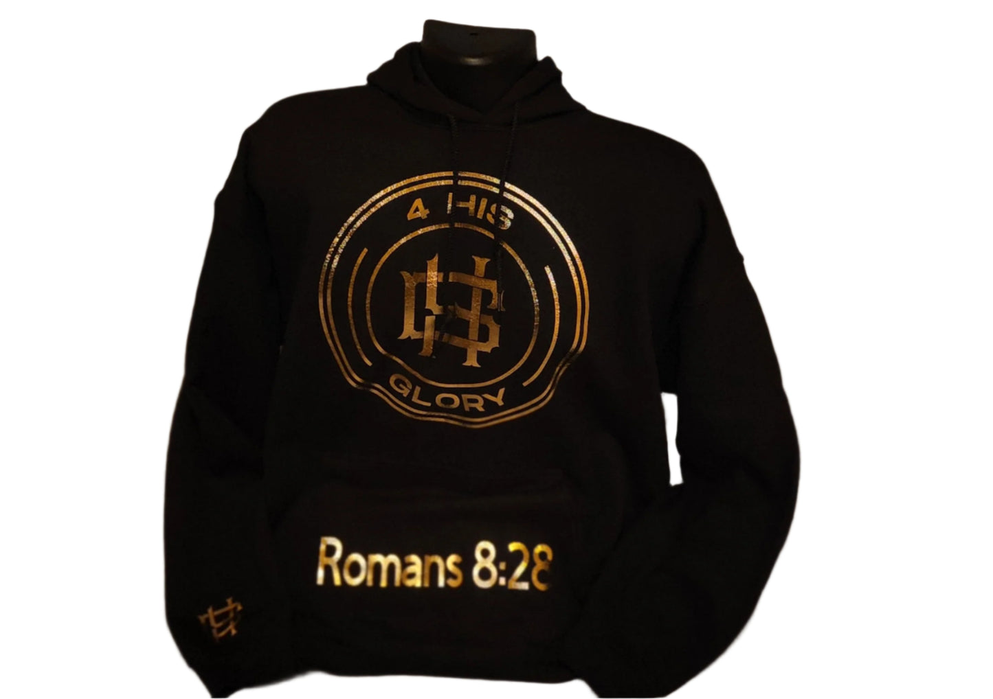 Romans 8:28 Hoodie - Black&Gold